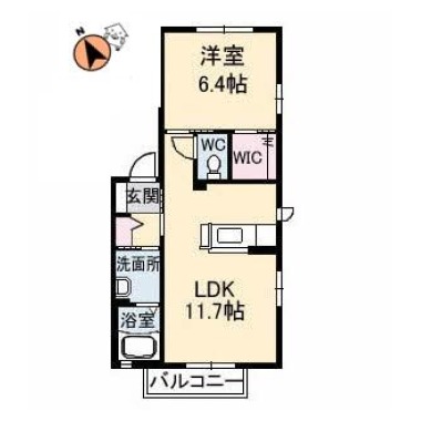 シャーメゾン本谷 B203の間取り図