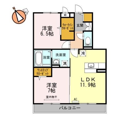 ブリエ ドゥ A棟 102の間取り図