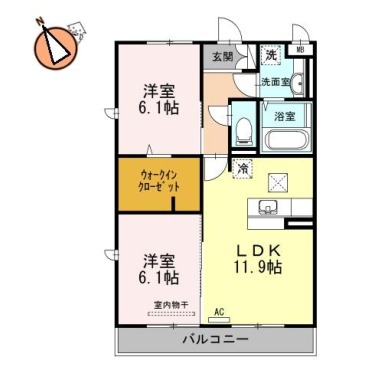 ブリエ ドゥ A棟 105の間取り図