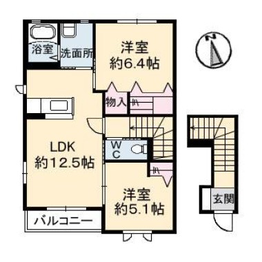 シャーメゾンマルシェ E棟 212の間取り図