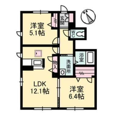 プロヌーブ中島田 101の間取り図