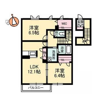 プロヌーブ中島田 202の間取り図