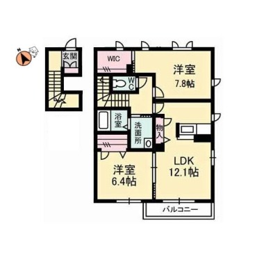 プロヌーブ中島田 203の間取り図