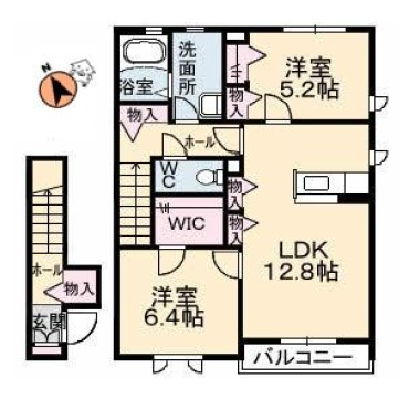 シャーメゾンアジュール 201の間取り図