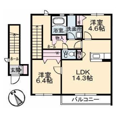 シャーメゾンアジュール 202の間取り図