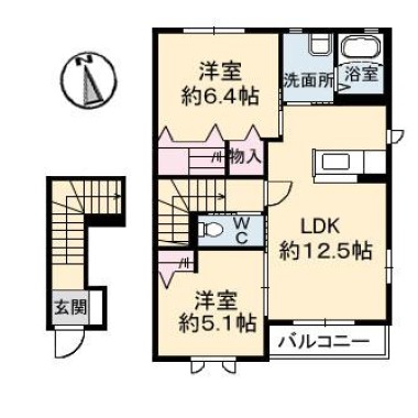 シャーメゾンマルシェ D棟 208の間取り図