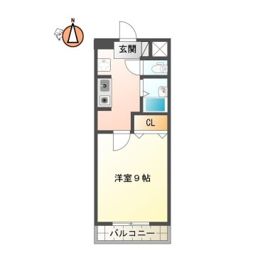 末広 マンション 1K 312の間取り図