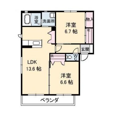 グランマスト春日 A棟 201の間取り図