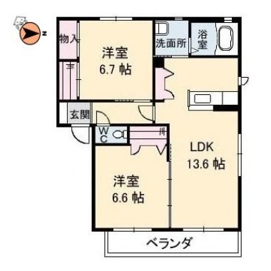 グランマスト春日 A棟 202の間取り図