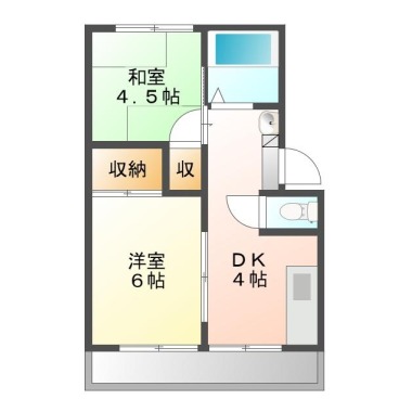 北島田町 アパート 2DK 7の間取り図