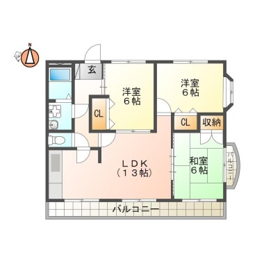 上助任町 マンション 3LDK 202の間取り図