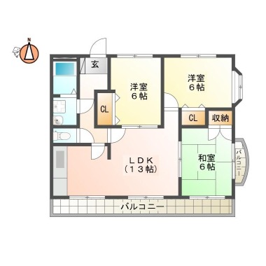 上助任町 マンション 3LDK 302の間取り図