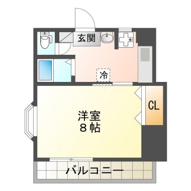 上助任町 マンション 1DK 401の間取り図