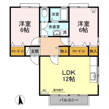 コスモタウンF棟 103の間取り図