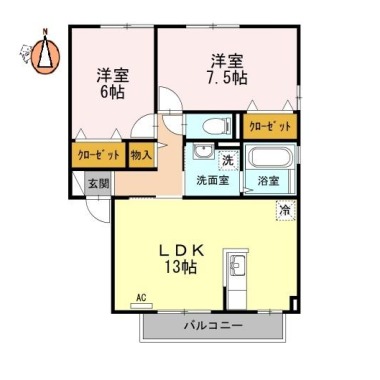 シャトーショコラ B202の間取り図