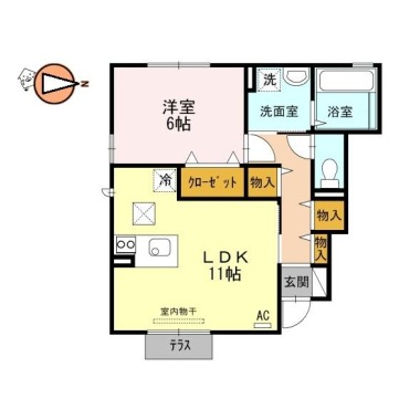 北浜ウィル 101の間取り図