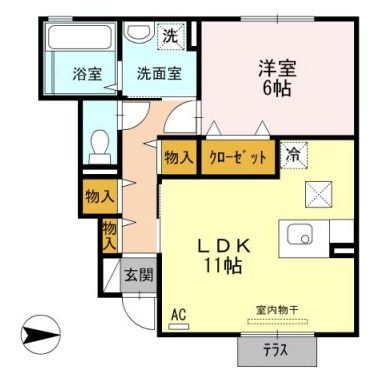 北浜ウィル 102の間取り図