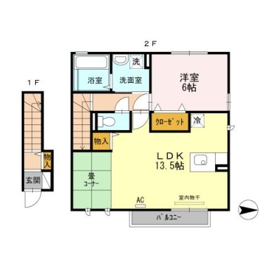 北浜ウィル 203の間取り図