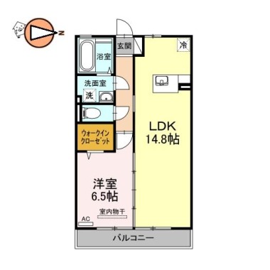 ウィルモア夷山 B101の間取り図