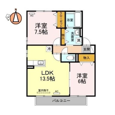 パルコ・シャルマン A202の間取り図