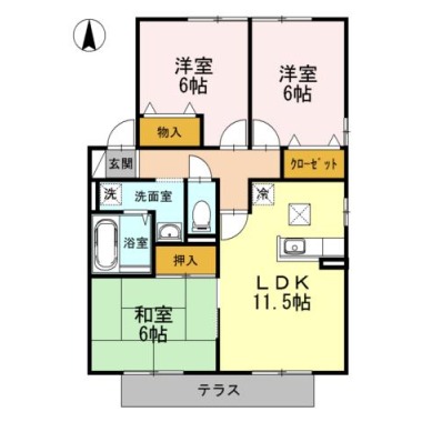 パルコ・シャルマン B101の間取り図