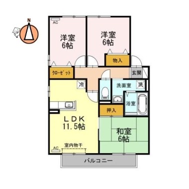 パルコ・シャルマン B202の間取り図