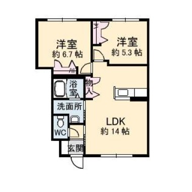 フレグランス沖洲 I番館 101の間取り図