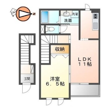 カネウロコ北矢三 205の間取り図