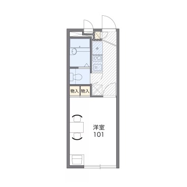 レオパレスかちどき橋 101の間取り図