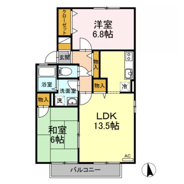 ピュアメゾン A棟 A201の間取り図