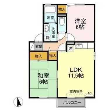 セジュール山川 101の間取り図