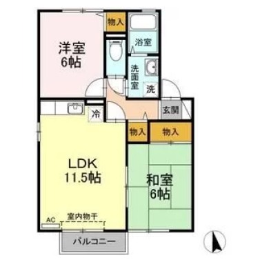 セジュール山川 202の間取り図
