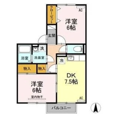 クレスト諏訪I 101の間取り図