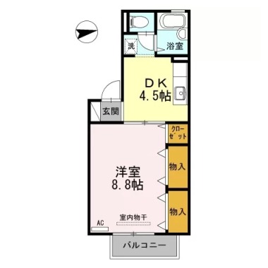 セジュール長尾 101の間取り図