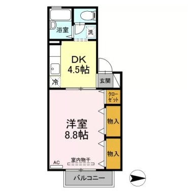 セジュール長尾 102の間取り図