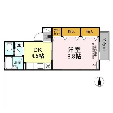 セジュール長尾 105の間取り図