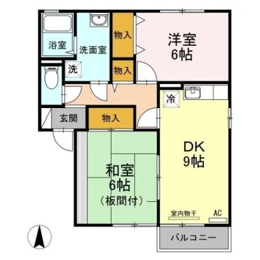 サンライズ蔵本 102の間取り図