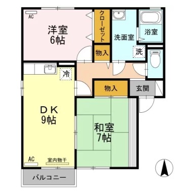 サンライズ蔵本 201の間取り図