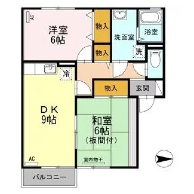 サンライズ蔵本 203の間取り図