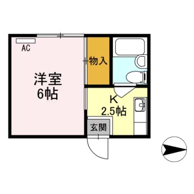 福島ハイツ 205の間取り図