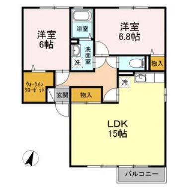 アムール21 B棟 B103の間取り図