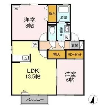 アムール21 C棟 C202の間取り図