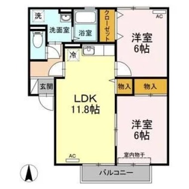ファミール千鳥ヶ浜 102の間取り図