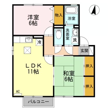 セレクト川内 A棟 A105の間取り図