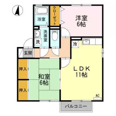 セレクト川内 A棟 A201の間取り図