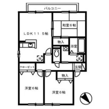 サンコート C棟 C201の間取り図