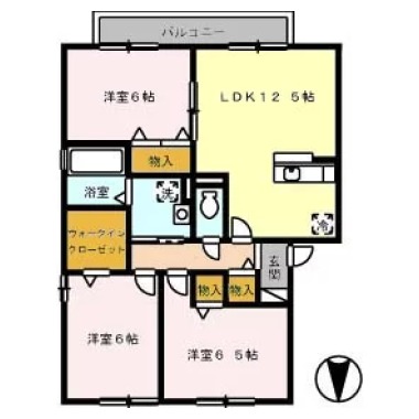 リヴェール A棟 A201の間取り図