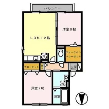 プラザ・シャルム C棟 C201の間取り図
