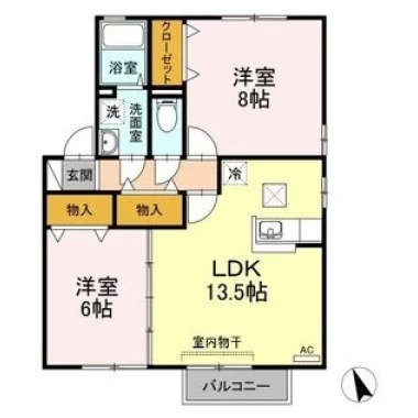 ブリーズ高島 II棟 II101の間取り図