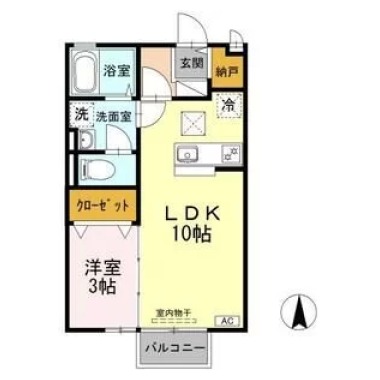 ルピナ A棟 A101の間取り図